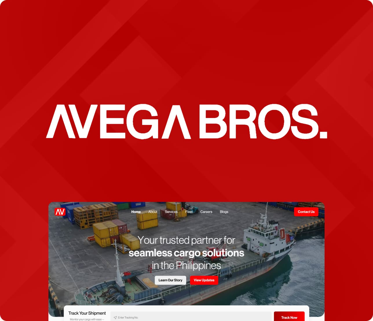 AVEGA Shipping — Website redesign for a Philippine shipping and logistics company.